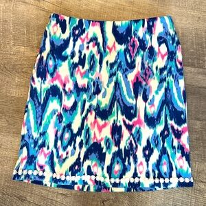 Belle by Kim Gravel Navy Ikat Print Skort - Size XXS